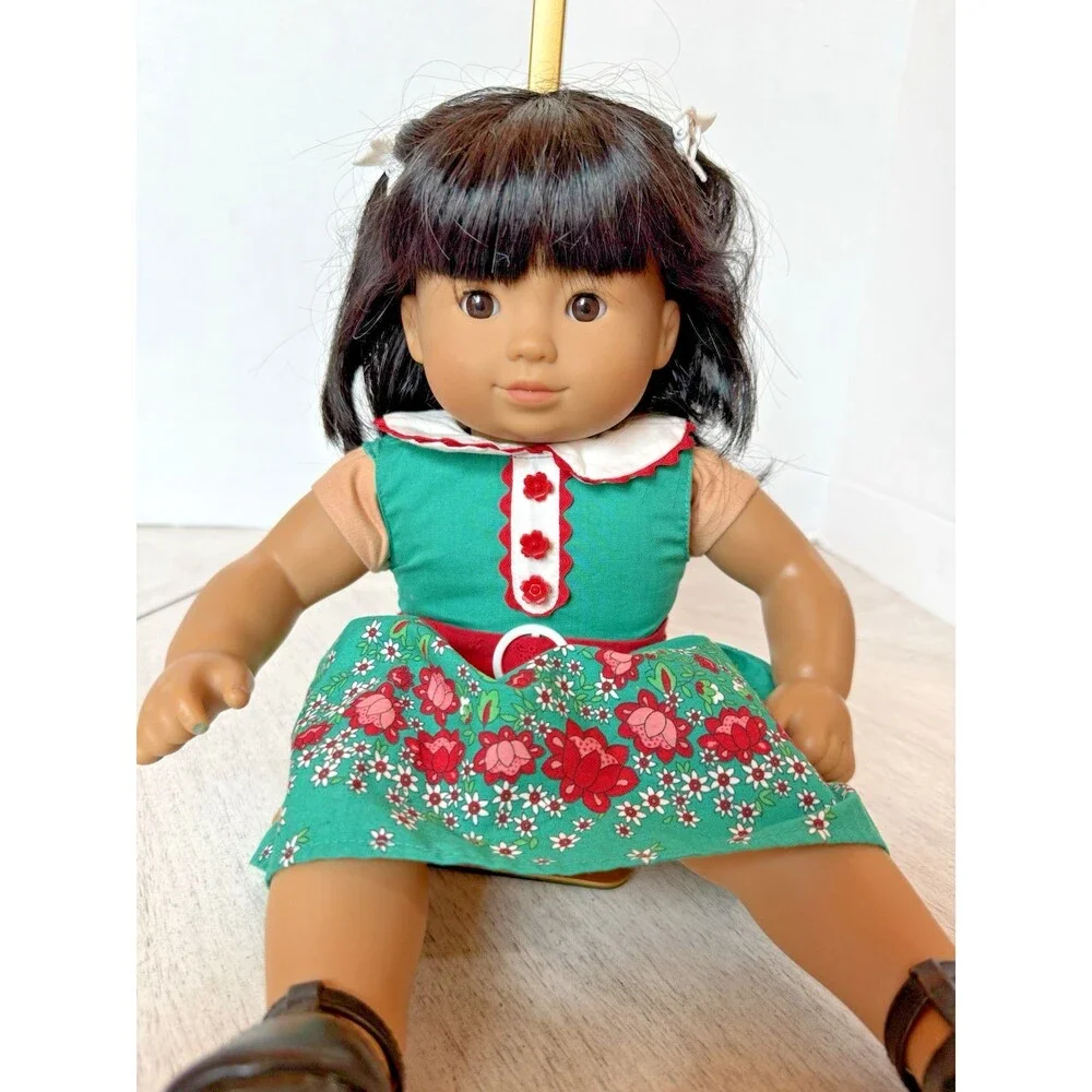 American Girl Bitty Twin Asian Doll Black Hair Brown Eyes Kit Kittredge Outfit
